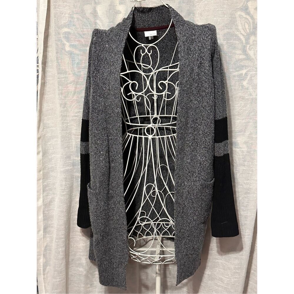 Ecru Size M Cardigan Black Gray Long Sleeve Sweater medium